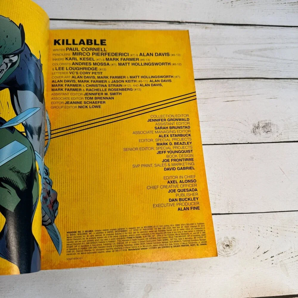 Wolverine Killable‎ Vol 2 Marvel Now TPB Graphic Novel Paul Cornell Alan Davis